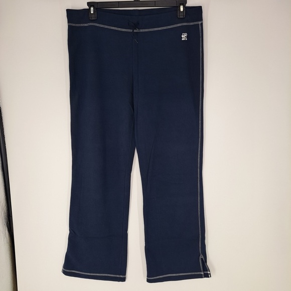 𝅺y2k Vintage Nike Navy Blue Sweatpants Boys Medium 8 10 Athletic Work Out Gym - Picture 1 of 10